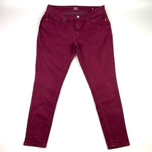 a.n.a Skinny Ankle Jeans Womens Size 8 Burgundy